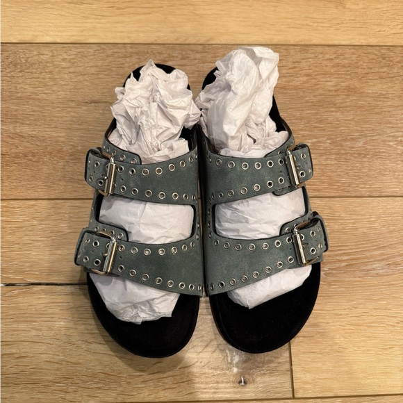ISABEL MARANT Lennyo Sea Suede Trim Womens Sandal Shoes sz EU 40 NEW US 9 - Picture 1 of 8